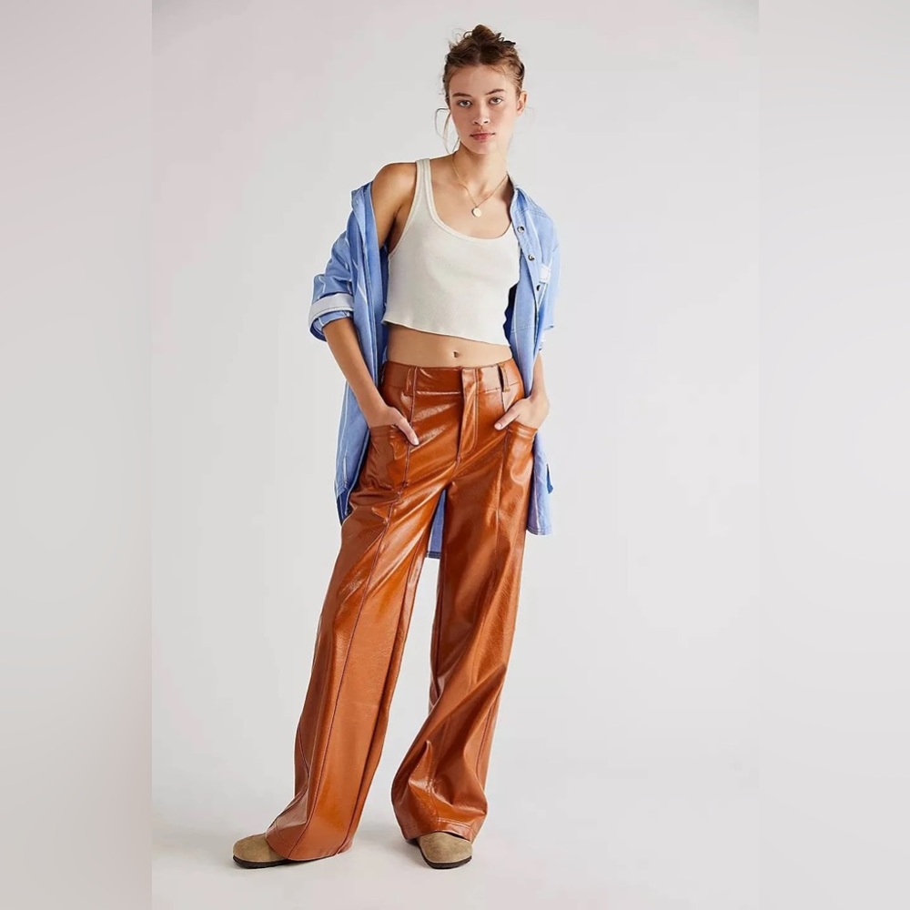 Free People Star Crossed Lovers faux leather pant